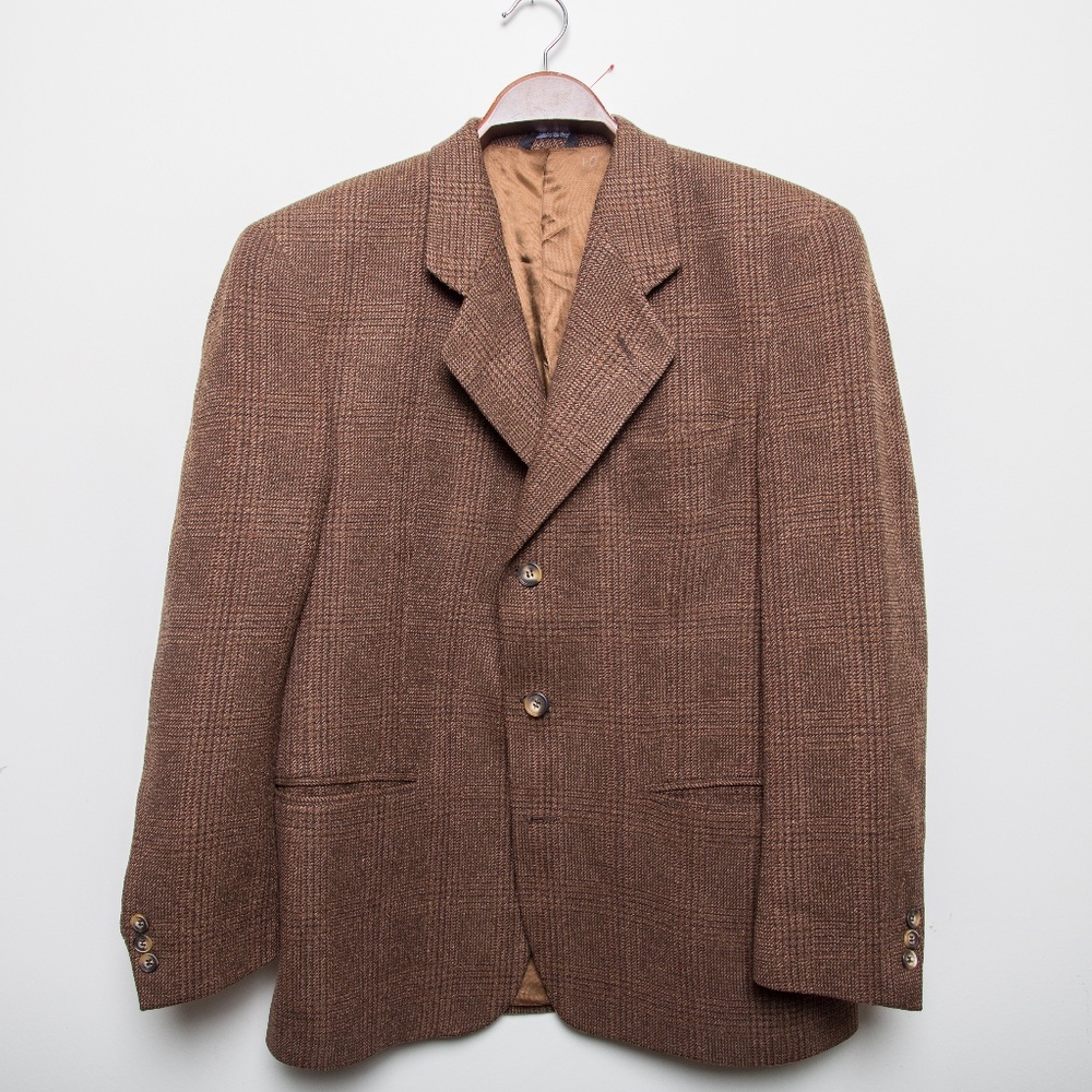 Mens 42S Vito Rufolo Brown Wool Sportcoat Blazer
